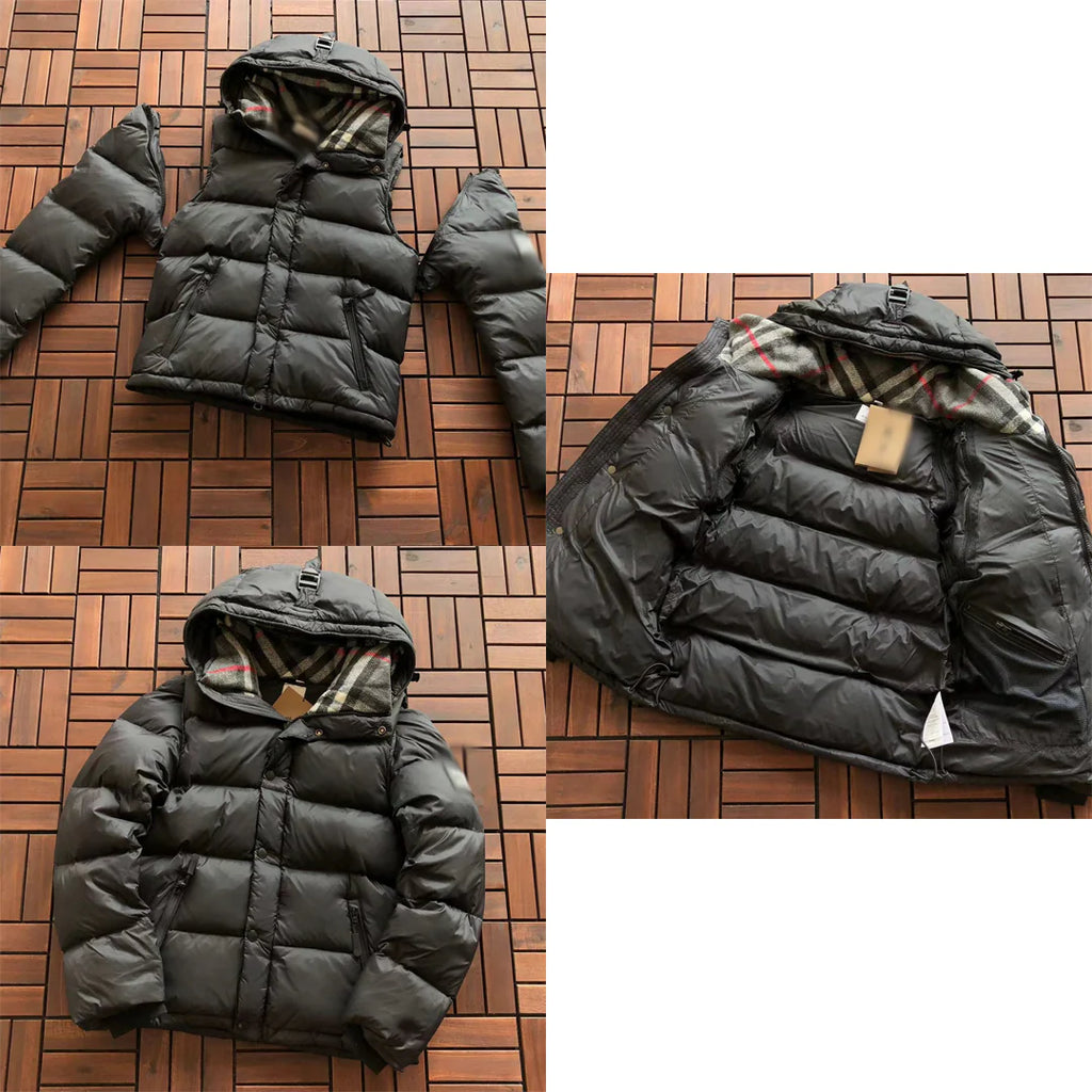 Men's 'BURB' Detachable Black Puffer Jacket