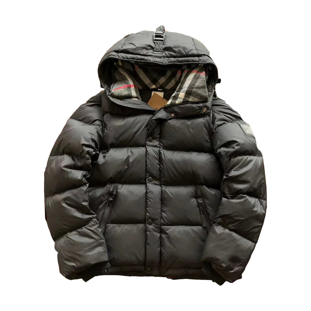 Men's 'BURB' Detachable Black Puffer Jacket
