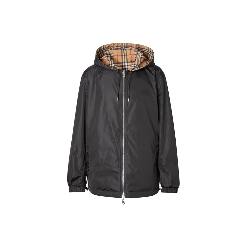 Men's 'BURB' Black Reversible Windbreaker